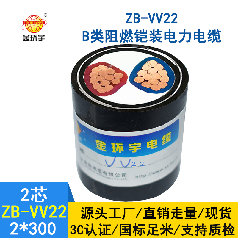 金環(huán)宇電線電纜 ZB-VV22-2X300平方 vv22阻燃鎧裝電纜