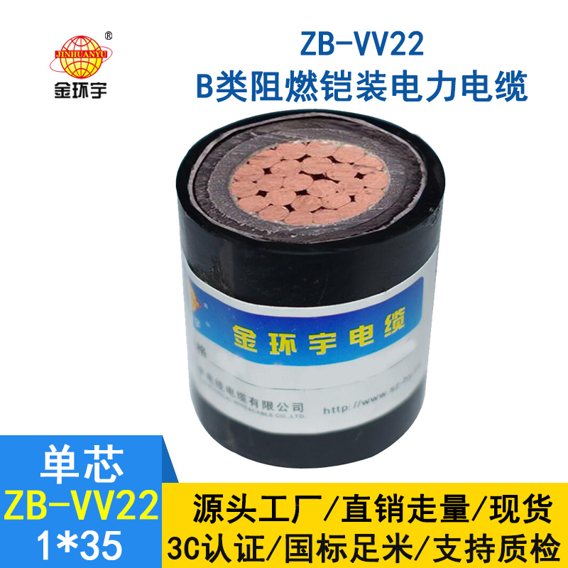 金環(huán)宇電纜 深圳阻燃vv22電纜價格 ZB-VV22-35 單芯電