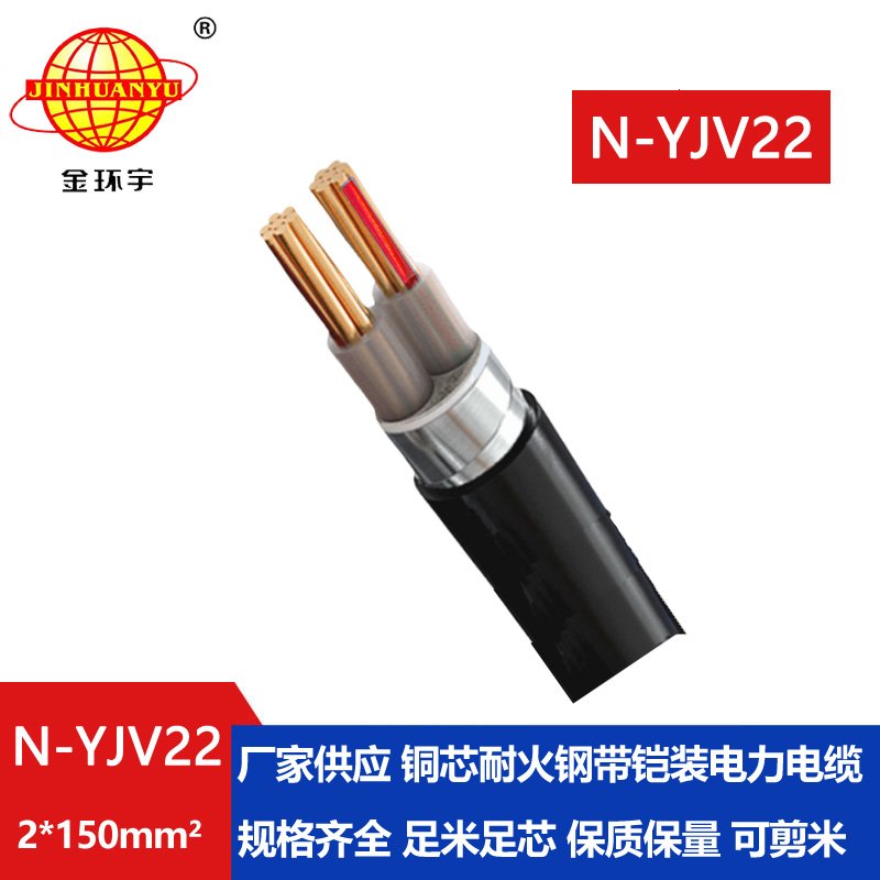 金環(huán)宇電線電纜 耐火電纜yjv22  N-YJV22-2X150平方 銅
